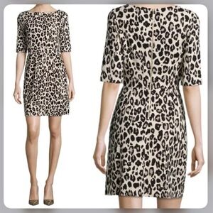 Kate Spade Leopard Print Mini Dress Ponte Knit‎ Size 4